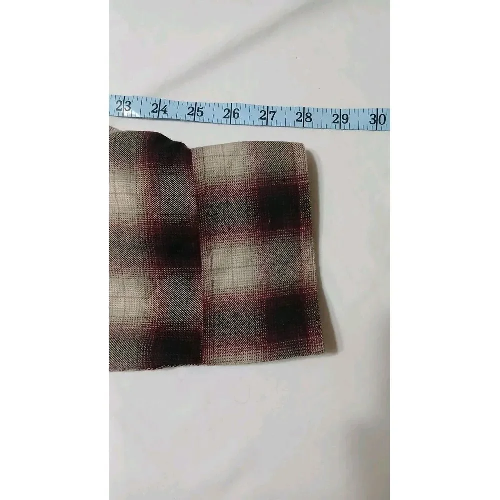 Outback Trading Company Mens XXL Western‎ PearlSnap Burgundy Long Sleeve Flannel